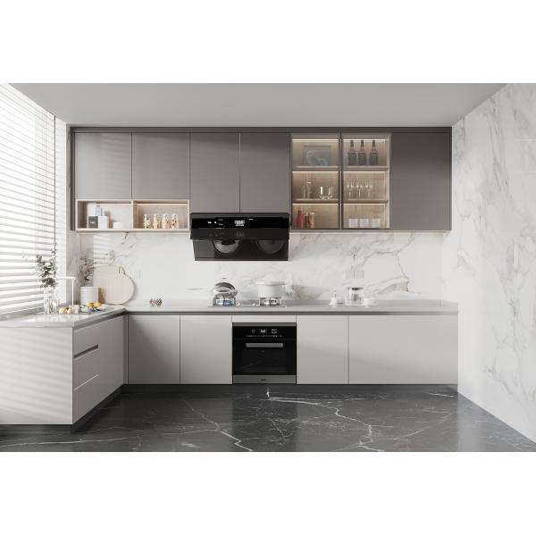 Hidden Drawer Guide Rail Modern European Style Kitchen Cabinets Matt White Modern Shaker Style Kitchen