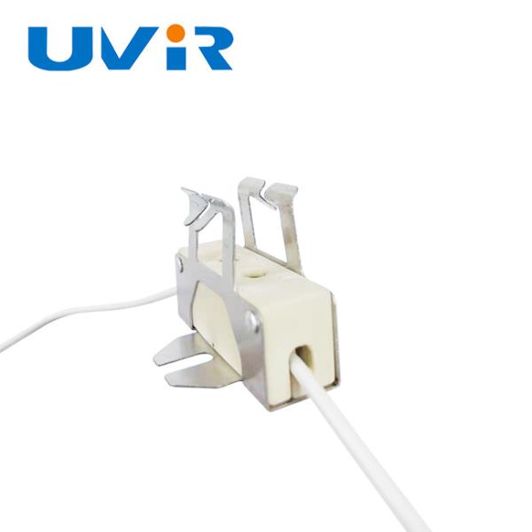 Portalámparas infrarrojo de 250V 10A con pinza de cerámica y aluminio