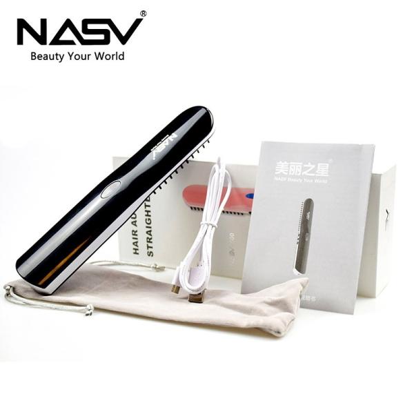Multifunctional Electric Hair Straightening CombIron 2 In 1 USB Rechargeable For Men Women