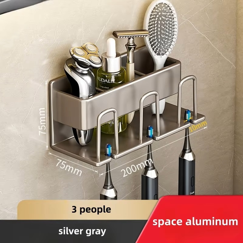 Bathroom Wall Mounted Toothbrush Holder Organizer Storage Rack Household Supplies