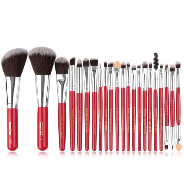 22 Pieces Wood Handle High Quality Makeup Brushes Fan Brush best make up brush