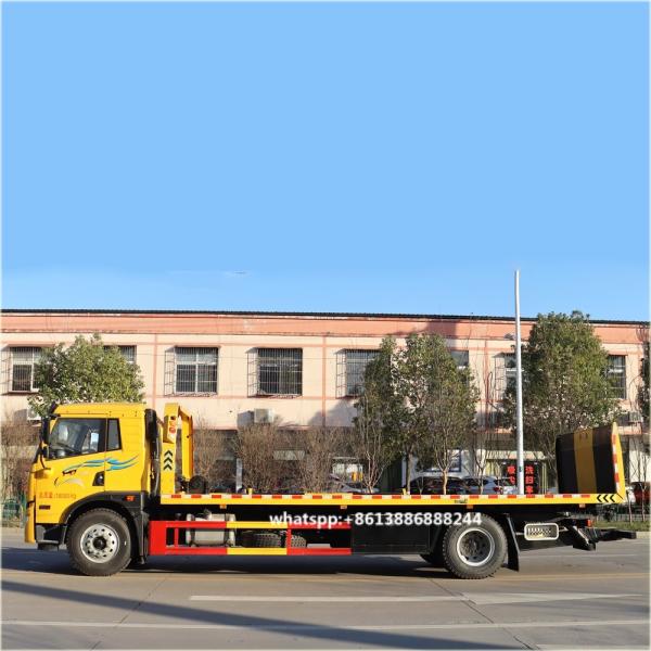 FAW 4*2 10 Tons Large Plate   One Tow Two Wrecker   Popular Road Rescue Trailer  Rollback