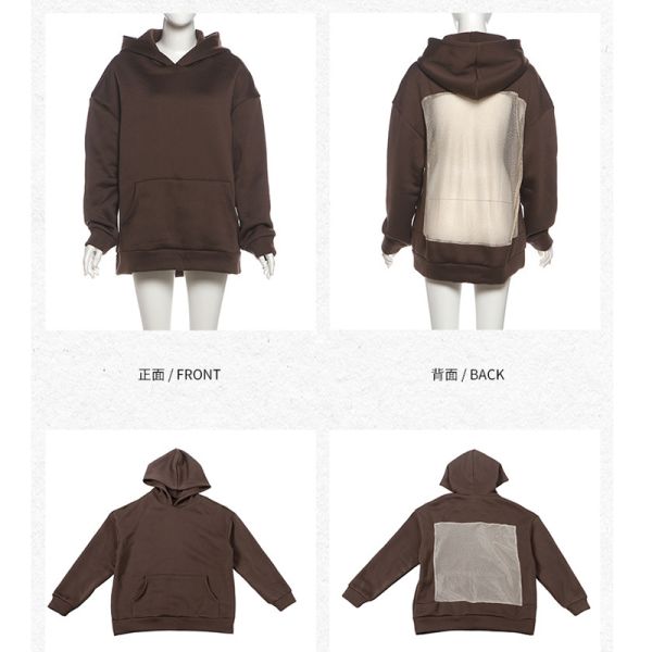 Customize Solid Rhinestone Bling Hollow Out Hoodie Backless Design Eye-Catching Must-Have Polyester/Cotton Oversized Breathable
