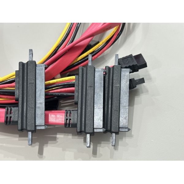 Multi-drop SATA data and power connector cable harness, 1-to-multi serial ATA wire assembly for HDD / SSD, server backplane, storage cabinet customization and PCB power transmission