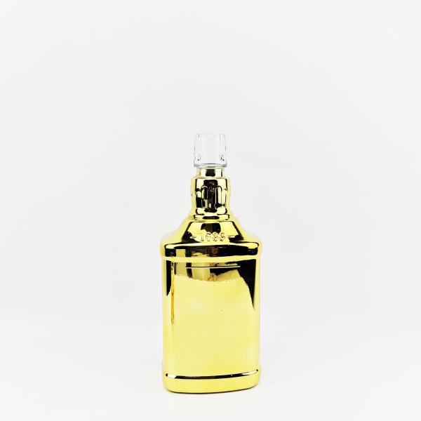 Material de vidro branco alto 500ml garrafa de vidro quadrada para vinho álcool 750ml bebidas espirituosas