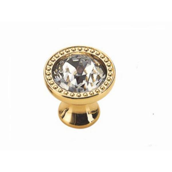 Gold Arcylic Round Knobs Luxury Dresser Pulls Crystal Wardrobe Handles