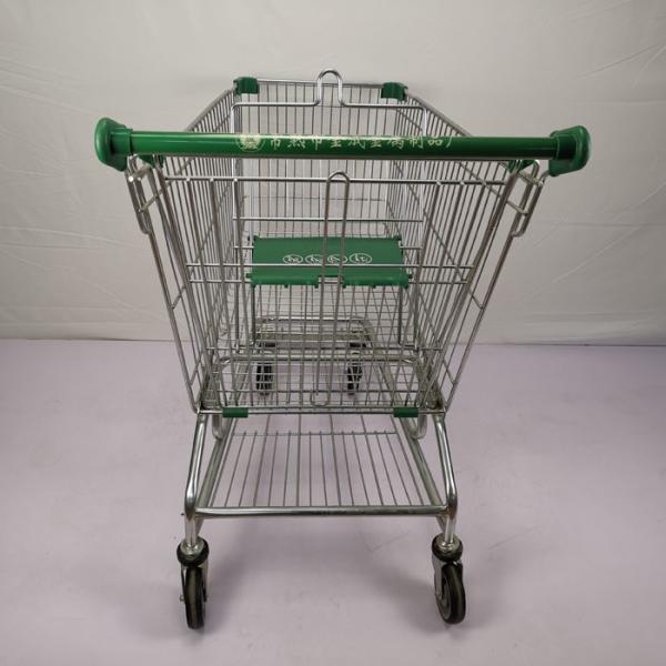O plutônio roda o carrinho de compras do metal do trole 210L das compras na mercearia com chassi da bebida