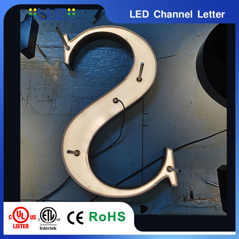 Custom 3D Halo Lit Channel Letters, Matte Black Aluminum Backlit LED Sign for Outdoor Business Storefront