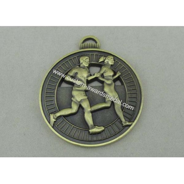 Antique Brass Plating Die Cast Medals Running Zinc alloy Material 3D