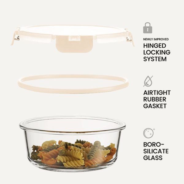 IKOO Microwave Safe Dishwasher Safe Freezer Safe Glass Food Container with Cool Lock PP Lid