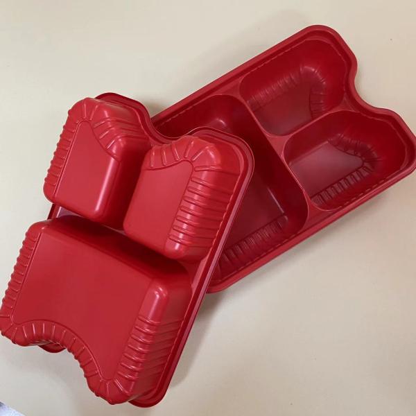 3 Compartment Plastic Lunch Food Containers Disposable Microwave Packaging Storage Box