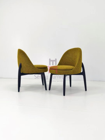 Unique Shape White Ash Wood Chair, Ergonomic Enveloping Seat Dining Chair for Cafe Hotel Dining Room
