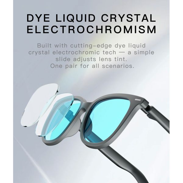 AG11 HD Mirror-like Color Change AI Smart Glasses Commuting, Outdoor, Office Voice Assistant App Control Real-time Translation