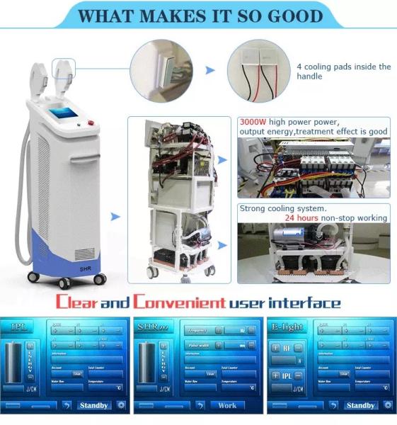 3000W Strong powerl OPT ipl shr elight permanently  hair removal machine for all skin color