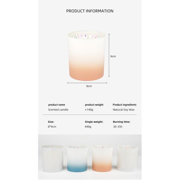 Private Label Glass Jar Scented Candle Matte Glass Jar Soy Wax Scented Candle