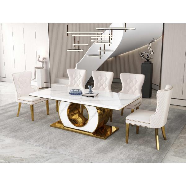 Легкая роскошная нержавеющая сталь Квадратный отель Домашний стол Мебель SEDIA