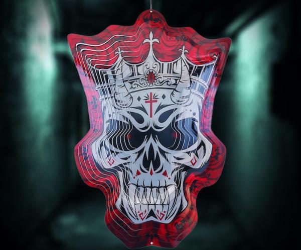 Ornamento de suspensão do metal da rotação de Rose Metal Wind Spinner 3D do conde de Dia das Bruxas