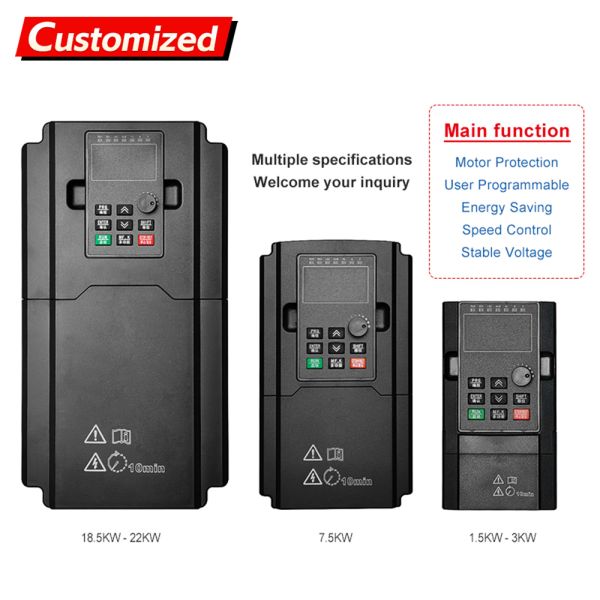 Custom 10 kW Three-Phase Variable Frequency Drive (VFD) 220V/380V for Motor Protection