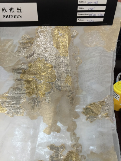 silk/metallic clipped jacquard