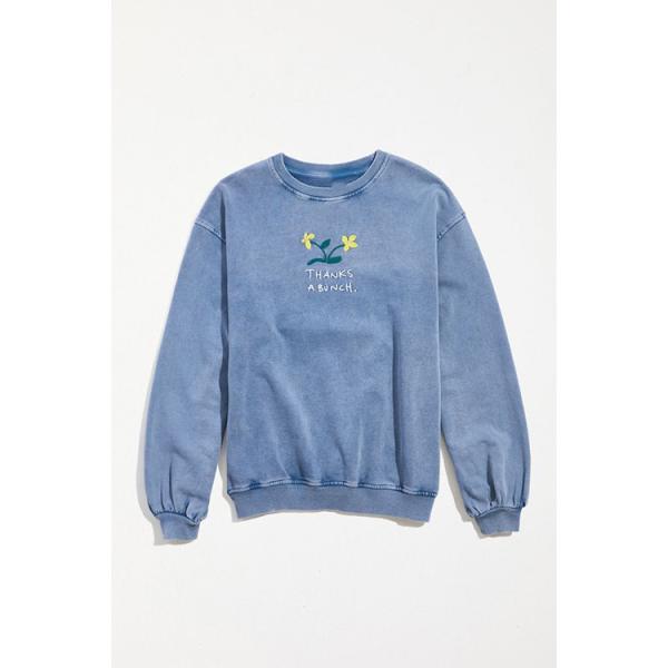 Custom Plain Pullover Cotton Women Crew Neck Shirt Casual Sweatshirt