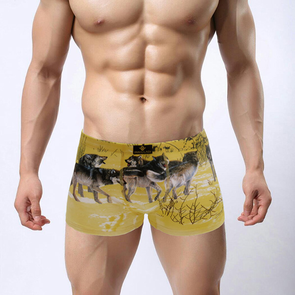 Wholesale 1P Famous brand Men boxers print underpants cotton men's underwear mens underwea