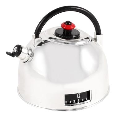 Clockwise Setting 60 Minutes Silver Tone Tea Kettle Shaped Mini Cooking Timer