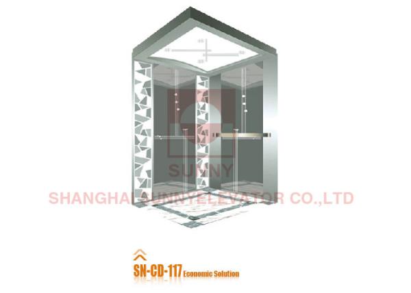 Mirror Stainless Steel Lift Passenger Elevator Cabin Economic / Luxury