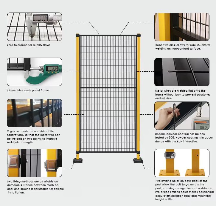 Workshop Protection Robot Safety Fence Metal Wire Mesh 2 Meters Height
