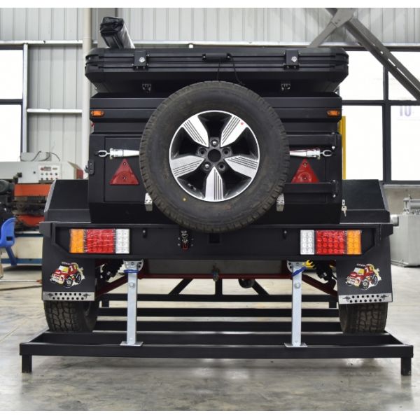 Steel Construction Off-Road Trailer with 500kg Rated Load and Roof Tent for Camping