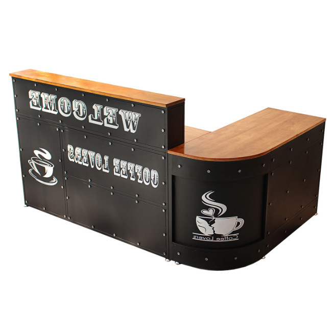 Commercial Furniture Metal Front Desk Counter for Coffee Shops Reception