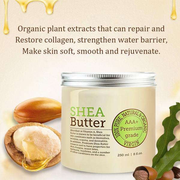 100% Pure Natural Organic Shea Butter Hair Body Dry Skin Relief Daily Skin Moisturizer