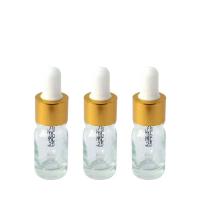 Bouteille d' huile essentielle en verre transparent de 5 ml avec gouttelier en aluminium