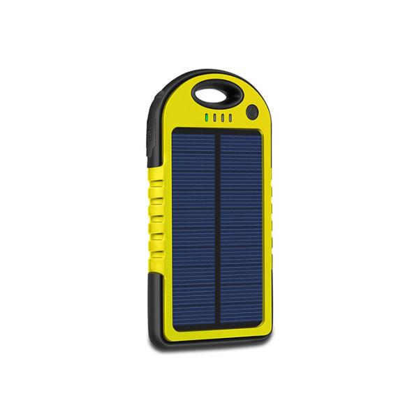 Laser Logo Yellow Solar Powered Portable Charger 6000mAh Bettery Capacity