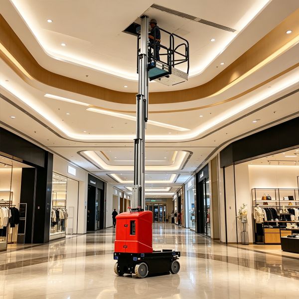 Single Double Man Vertical Mast Boom Lift Autonomous Aerial Cherry Picker Platform