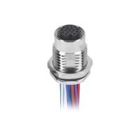 Pg9 Rosca lateral do chassi Conector de painel M12 Montagem frontal de 17 pinos com fios simples de 0,5 m