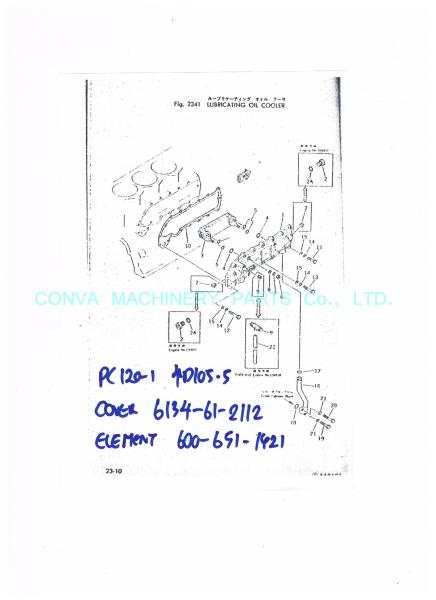 Komatsu 4D105 Oil Cooler Cover , External Oil Cooler Accessories 6134-61-2112