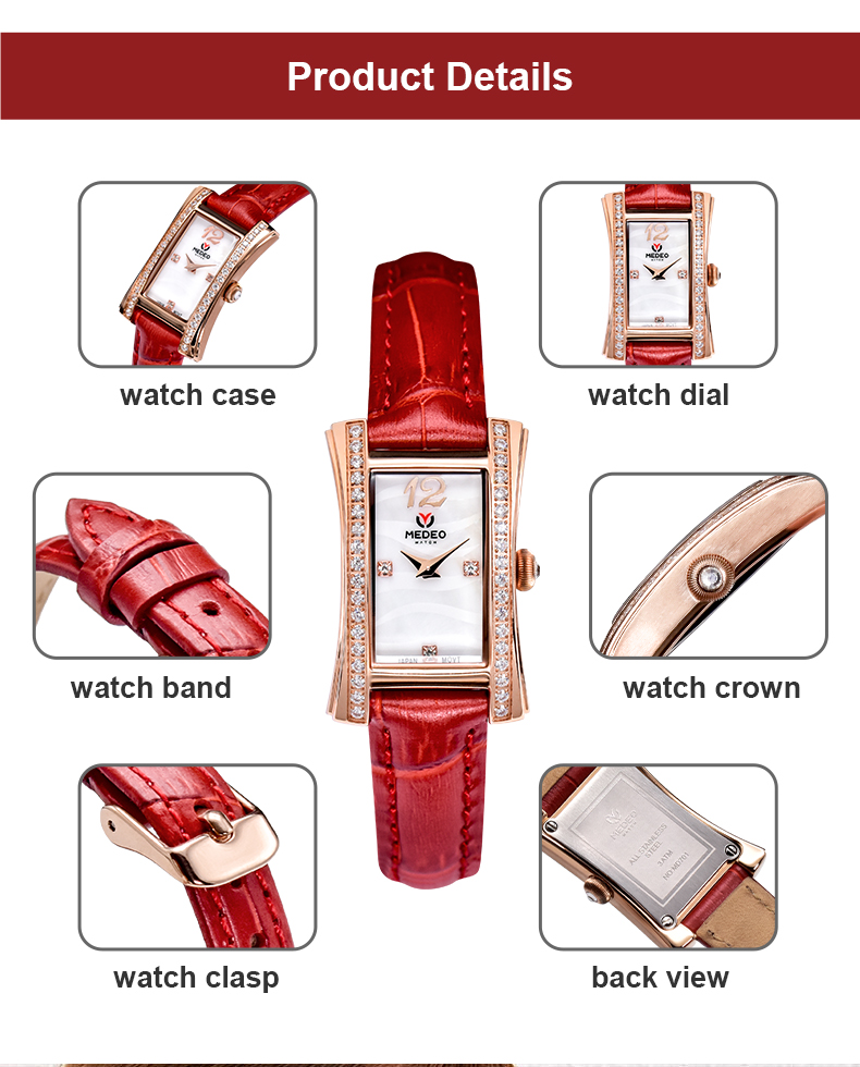Luxury Square Quartz Watch For Women · CE/ROHS Certified