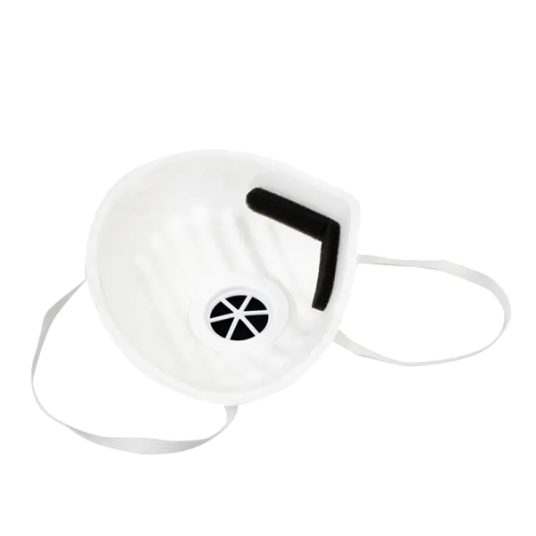 Hubei Haixin Disposable Medical Mask with Valve Respirator Breathable FFP2 Duck Bill V Shape White with Tie-on Earloop Wholesale