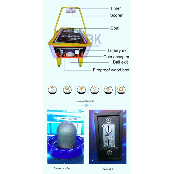 Fiberglass Arcade Star Air Hockey , Coin Operated Amusement Table Game