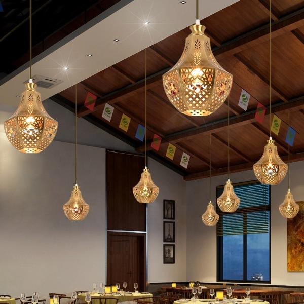 Gold Single Head Modern Copper Pendant Light Copper Glass Pendant Light With LED Light Source