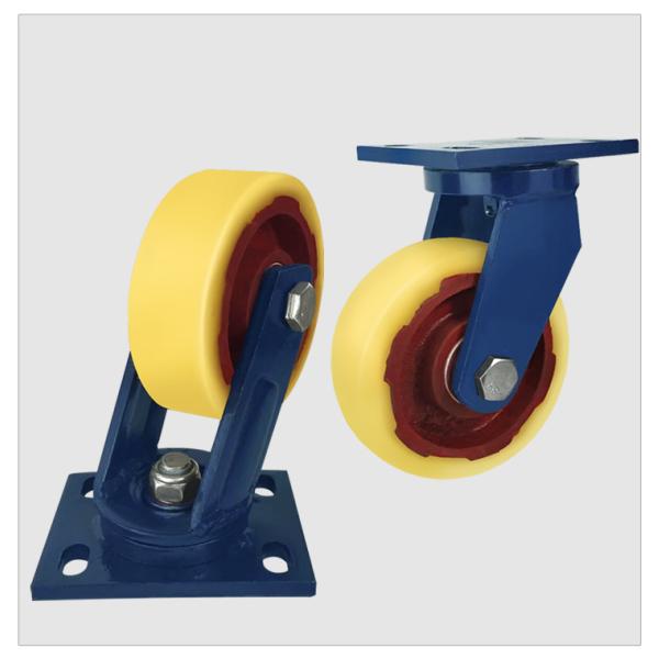 1000kg High Load Heavy Duty Red Iron Core Nylon Castor Wheel with Roller Bearing Type