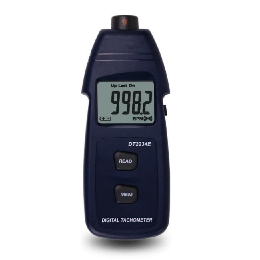 DT2234E Digital Tachometer with 2.5-99999rpm Range Non-Contact Measurement and 5-Digit LCD Display