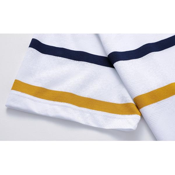 Polyester Striped Polo Shirt Cool Breathable Quick Dry / Men's Summer Clothing