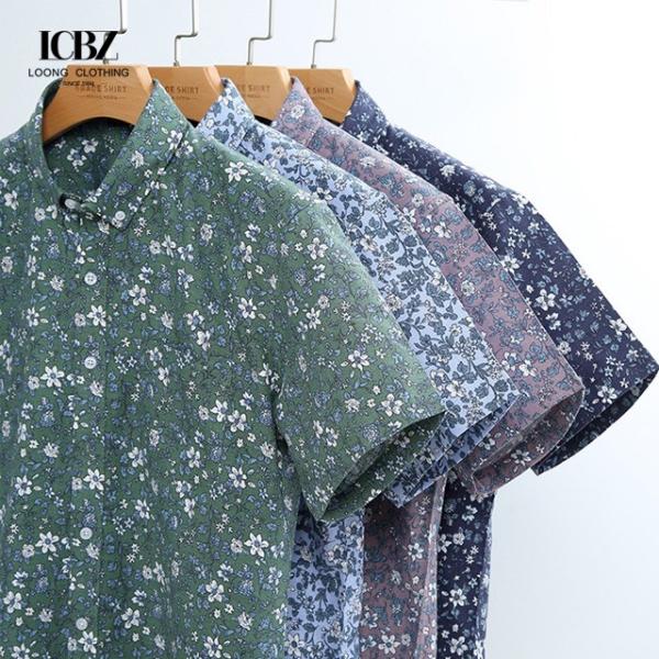 Мужская обычная гавайская рубашка в большом размере Летняя цветовая печать тонкая секция