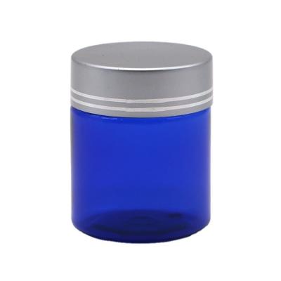 Refillable 40ml/1.3oz PET Pill Capsule Fish Oil Bottle with Silver Aluminum Screw Cap