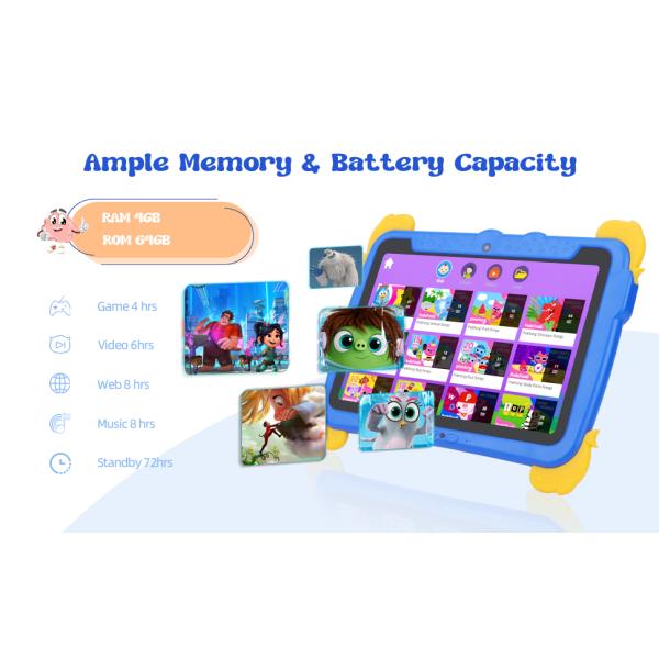 C idea 10.1 inch Kids Tablet PC With Case Eyes Protection ips HD Screen Pre-Install IWAWA P1150