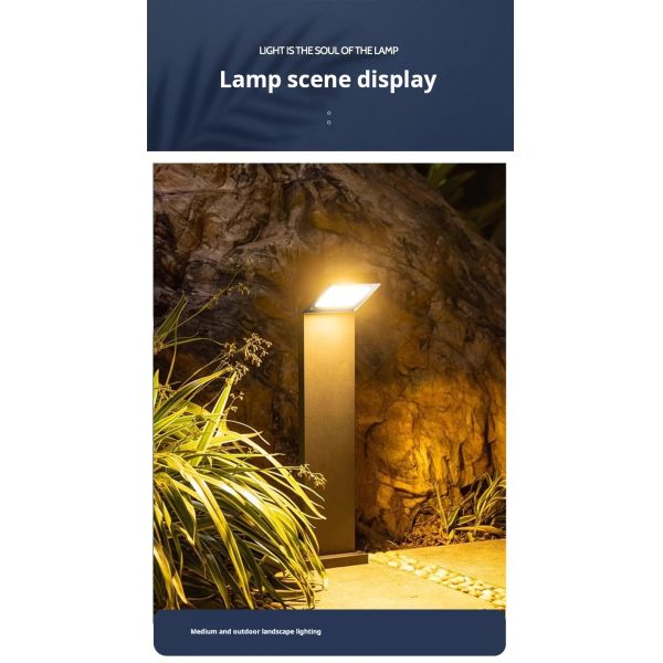 10W Aluminum Acrylic Waterproof IP65 Solar Powered LED Lawn Light for Park Garden Courtyard Landscape Lighting