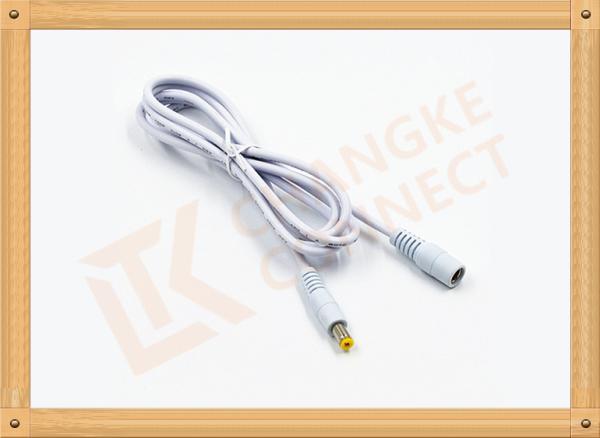 Gray Male to Female Custom Cable Assembly 100 cm DC 5.5X2.1 mm