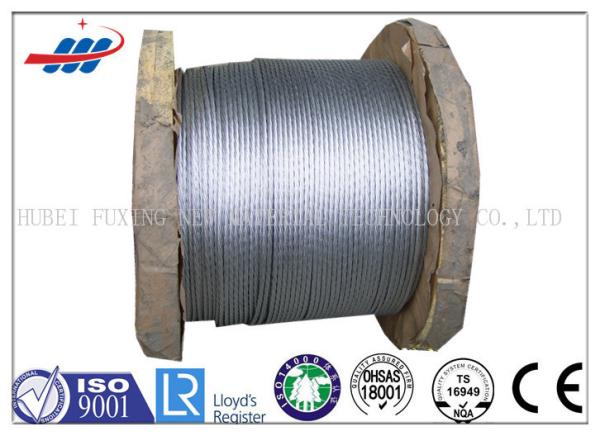 Hot Dipped Galvanized Steel Strand For Guy / Ground Wires , Stranded Steel Cable