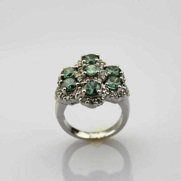 Fashion Jewelry Larger 925 Silver Ring with Created Blue Cubic Zircon Ring(FR009)
